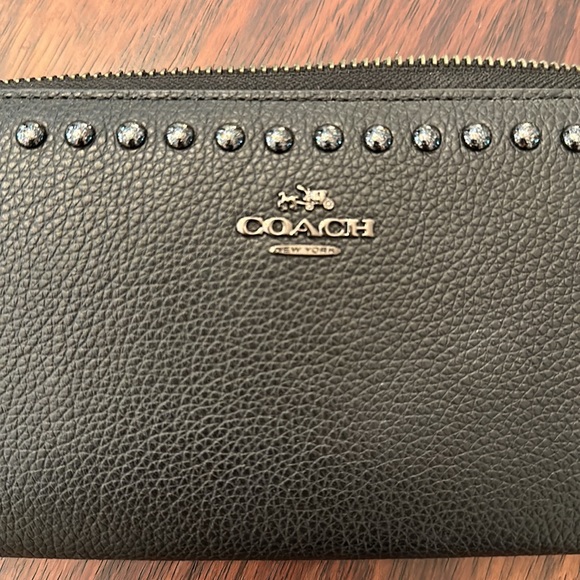 Coach Leather Studded Accordion Zip - Picture 5 of 7